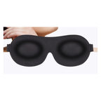 Inside of a black 3D sleep mask showing the two molded eye cups