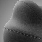 Close-up of the LegLoft pillow's gray fabric and seam