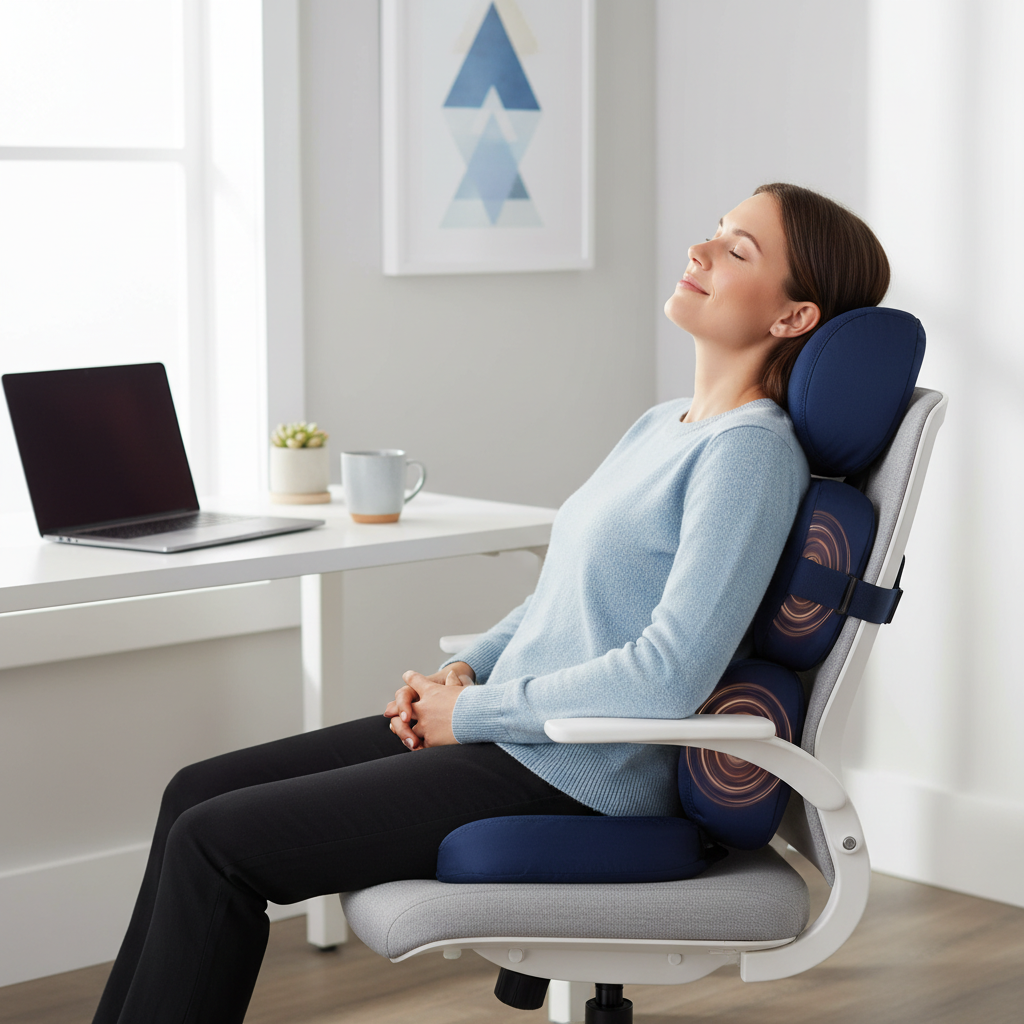 BackEase Pro™ Shiatsu Back Massager — lifestyle WFH context