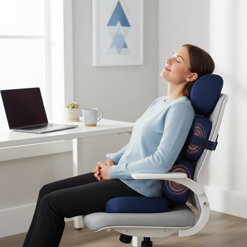 BackEase Pro™ Shiatsu Back Massager — lifestyle WFH context