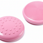 Both sides of the pink wobble cushion: fine nubs and rounded bumps