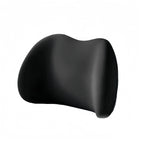 NightArc contoured lumbar pillow in black, on a white background