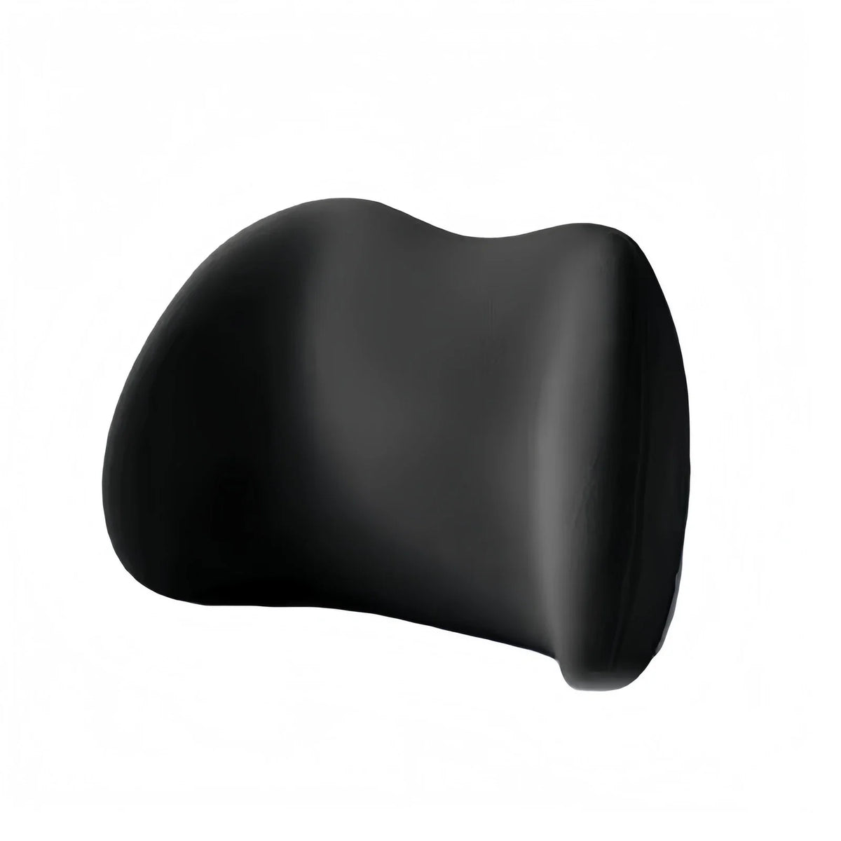 NightArc contoured lumbar pillow in black, on a white background