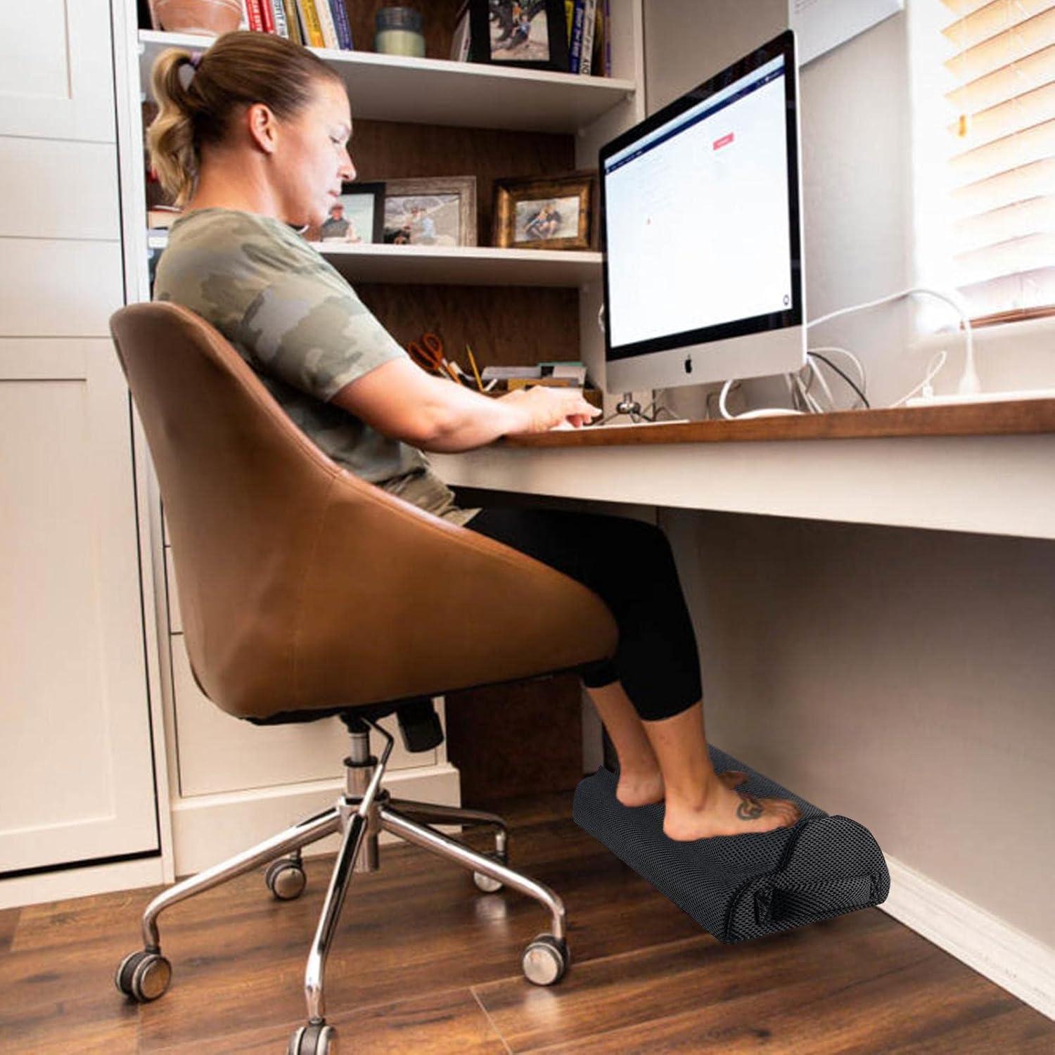 ErgoSoft™ Memory Foam Desk Footrest — Relieve Leg Fatigue & Back Strain