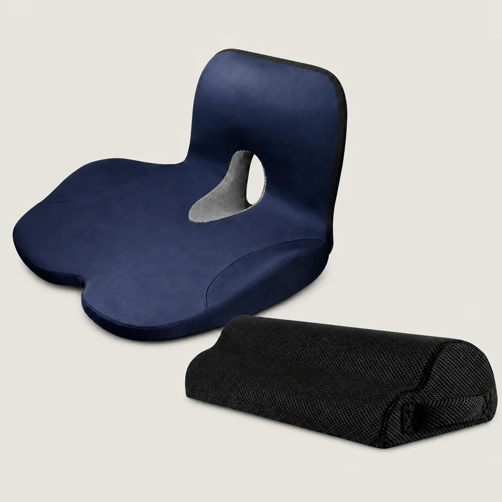 Complete Chair-Fit System — Seat-and-Back Cushion + Desk Footrest