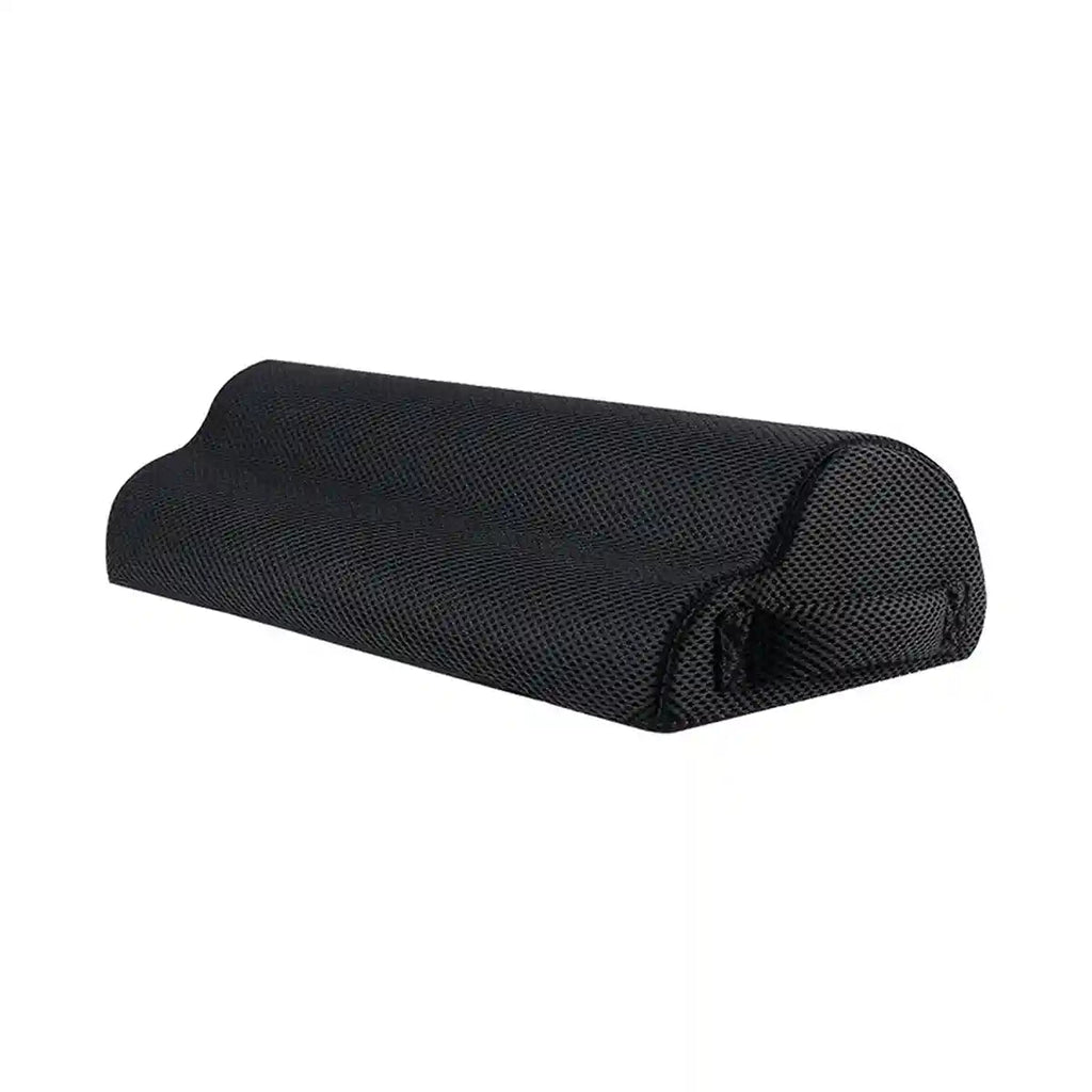 CUSHEAL ErgoSoft black under-desk footrest on a white background