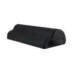 Black mesh half-round footrest with a flat base and contoured top