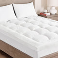 CloudQuilt™ Cooling Pillow-Top Mattress Topper — on a made bed