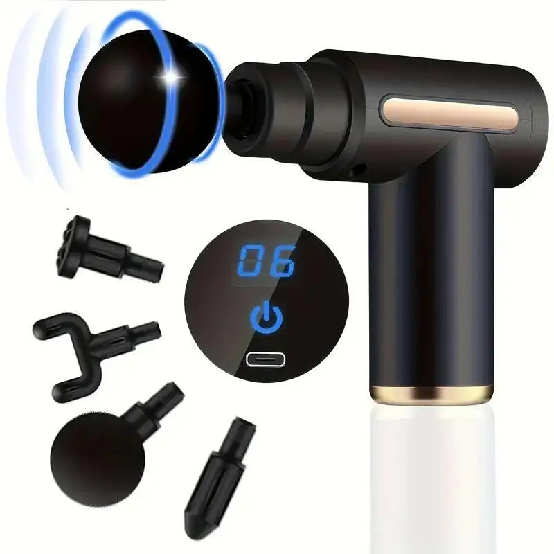 PulseEase™ Deep Tissue Percussion Massage Gun — 30 Speeds — premium variant with attachments