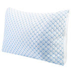 ArcticLoft pillow at an angle, showing the quilted cover and side panel