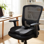 SciatiGuard U-cut seat cushion in black on an office chair