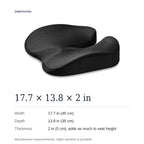 SciatiGuard dimensions: 17.7 × 13.8 in, 2 in thick