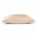 Champagne SheenRest pillowcase on a pillow with hidden side zipper, white background