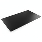 DeskLux black rectangular desk mat with rounded corners on a white background