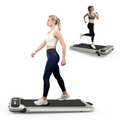 StrideDesk 3-in-1 under desk treadmill - walking and jogging modes on white background